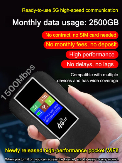 Color screen portable mobile WiFi for car
