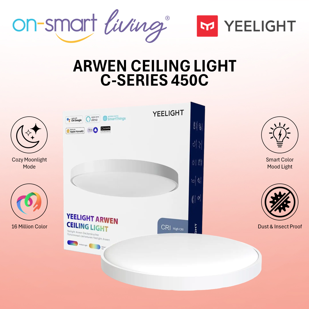 Yeelight Arwen Ceiling Light C-Series 450C, 550C – OnSmart
