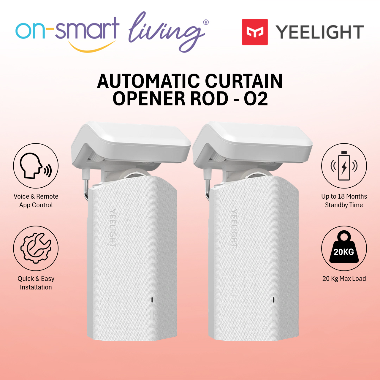 Yeelight Automatic Curtain Opener Rod - O1, O2