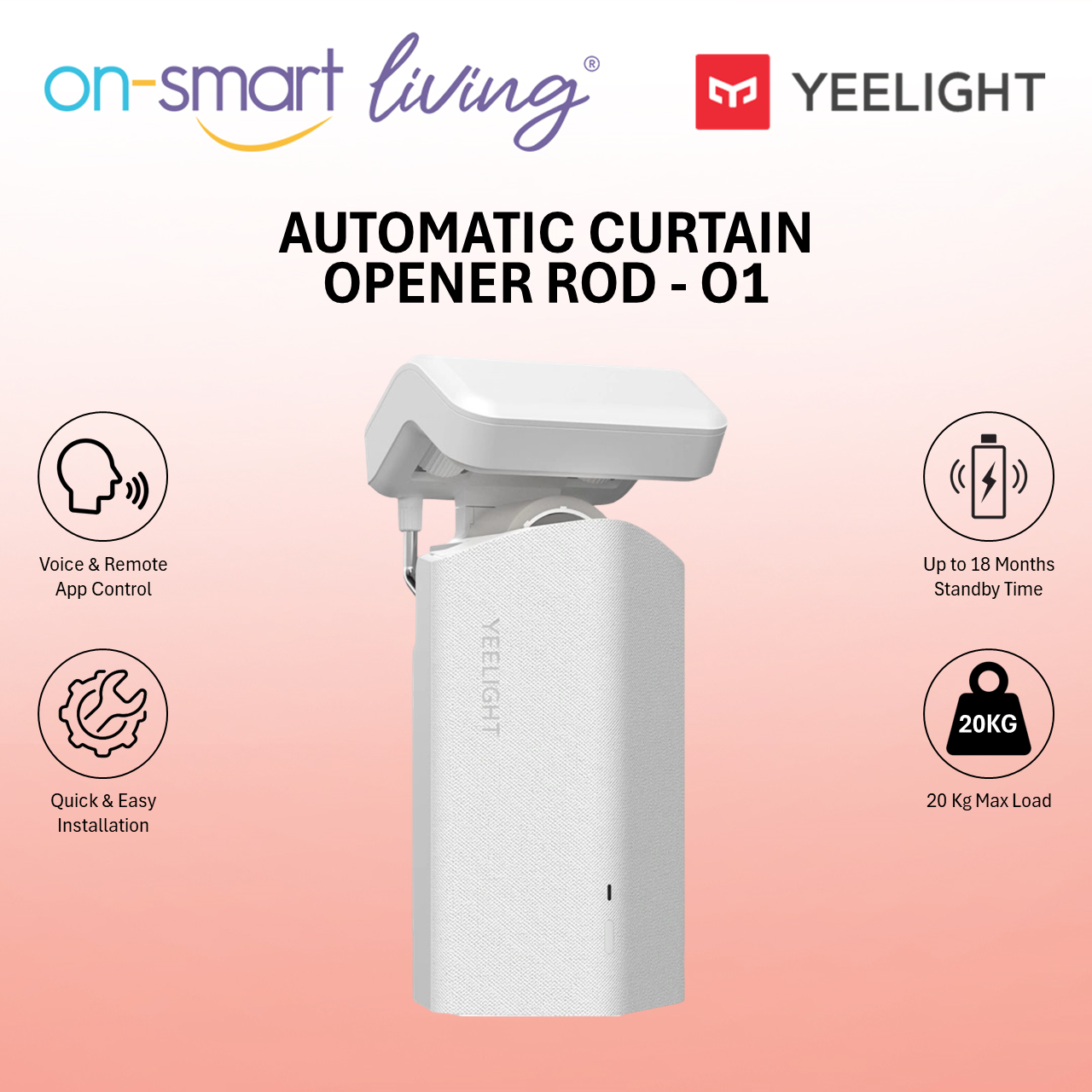 Yeelight Automatic Curtain Opener Rod - O1, O2