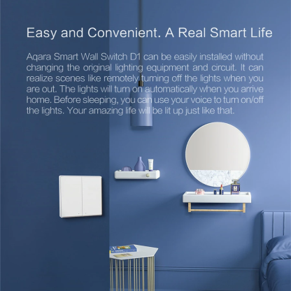 Aqara D1 Smart Wall Switch 1.2 (Without Neutral) - Single, Double, Triple Rocker