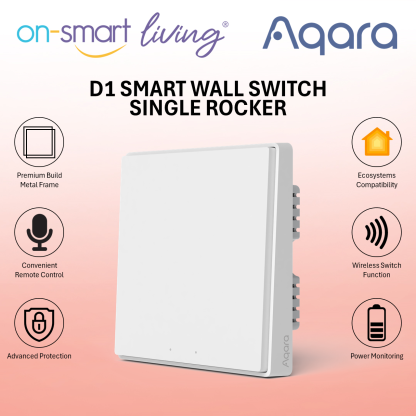 Aqara D1 Smart Wall Switch 1.2 (Without Neutral) - Single, Double, Triple Rocker
