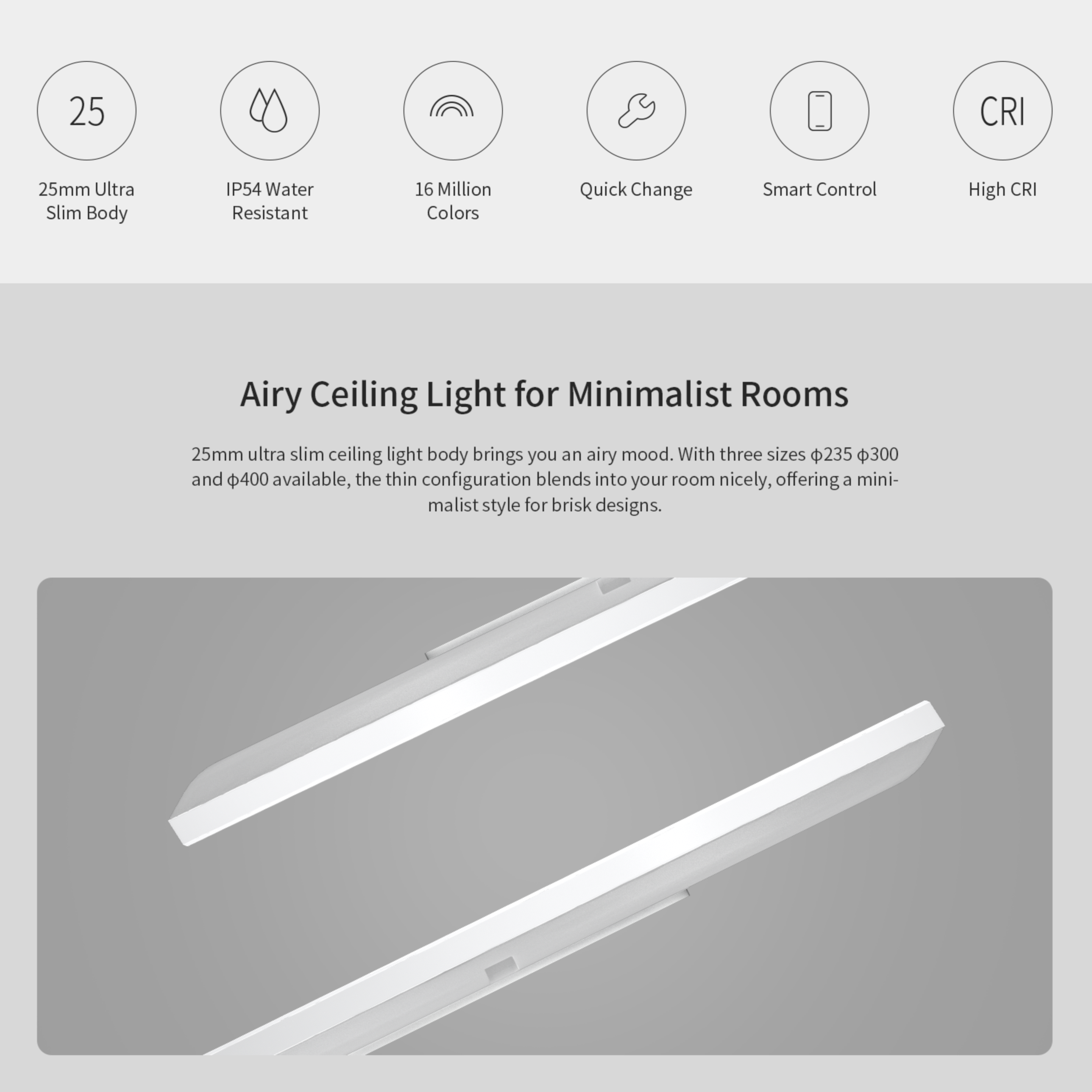 Yeelight Smart LED Ceiling Ultra Slim - 235C, 300C, 400C