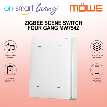 MOWE Zigbee Scene Switch - 4 Gang MW754Z