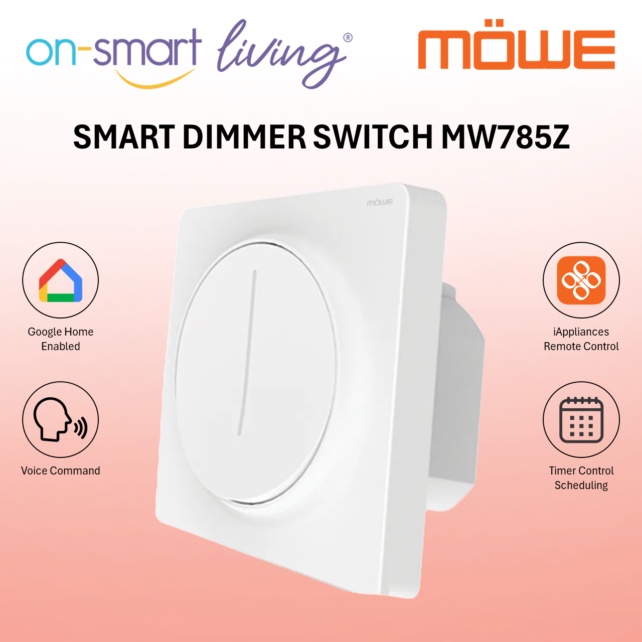 MOWE Zigbee Smart Dimmer Switch MW785Z