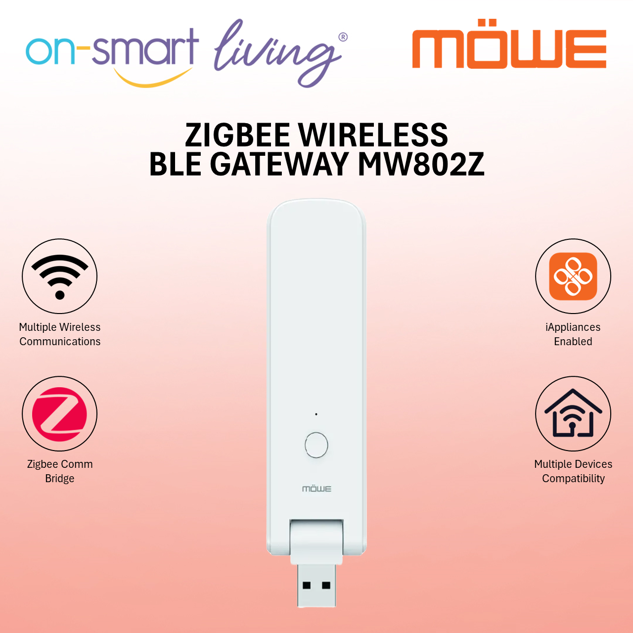MOWE Zigbee Wireless BLE Gateway MW802Z