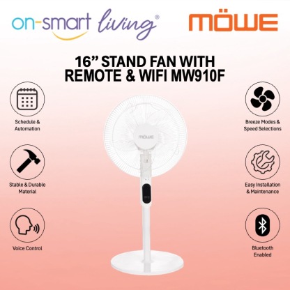 MOWE 16″ Stand Fan with Remote / Wi-Fi MW910F