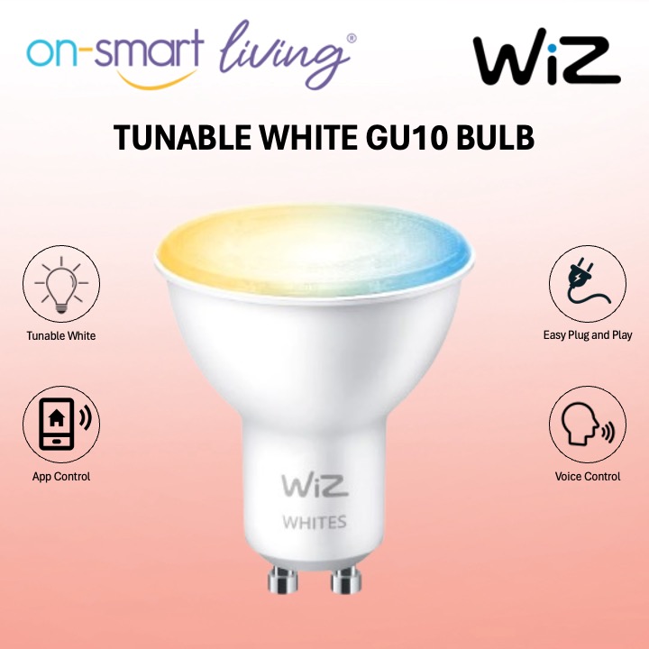 WiZ Smart Wi-Fi Tunable White GU10 Glass Bulb 