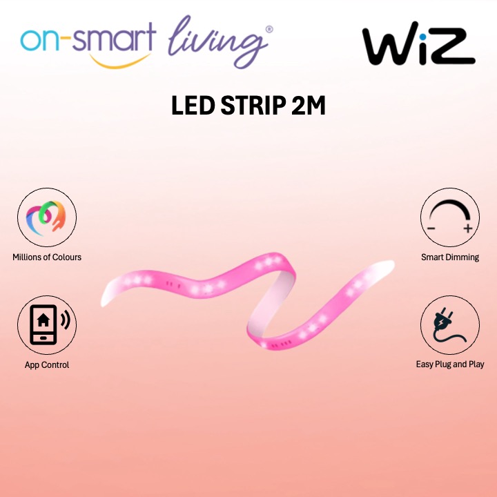 WiZ Smart Wifi RGB LED Strip Light 2m Starter Kit