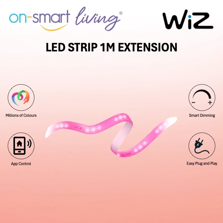 WiZ Smart Wifi RGB LED Strip Light 1m Extension
