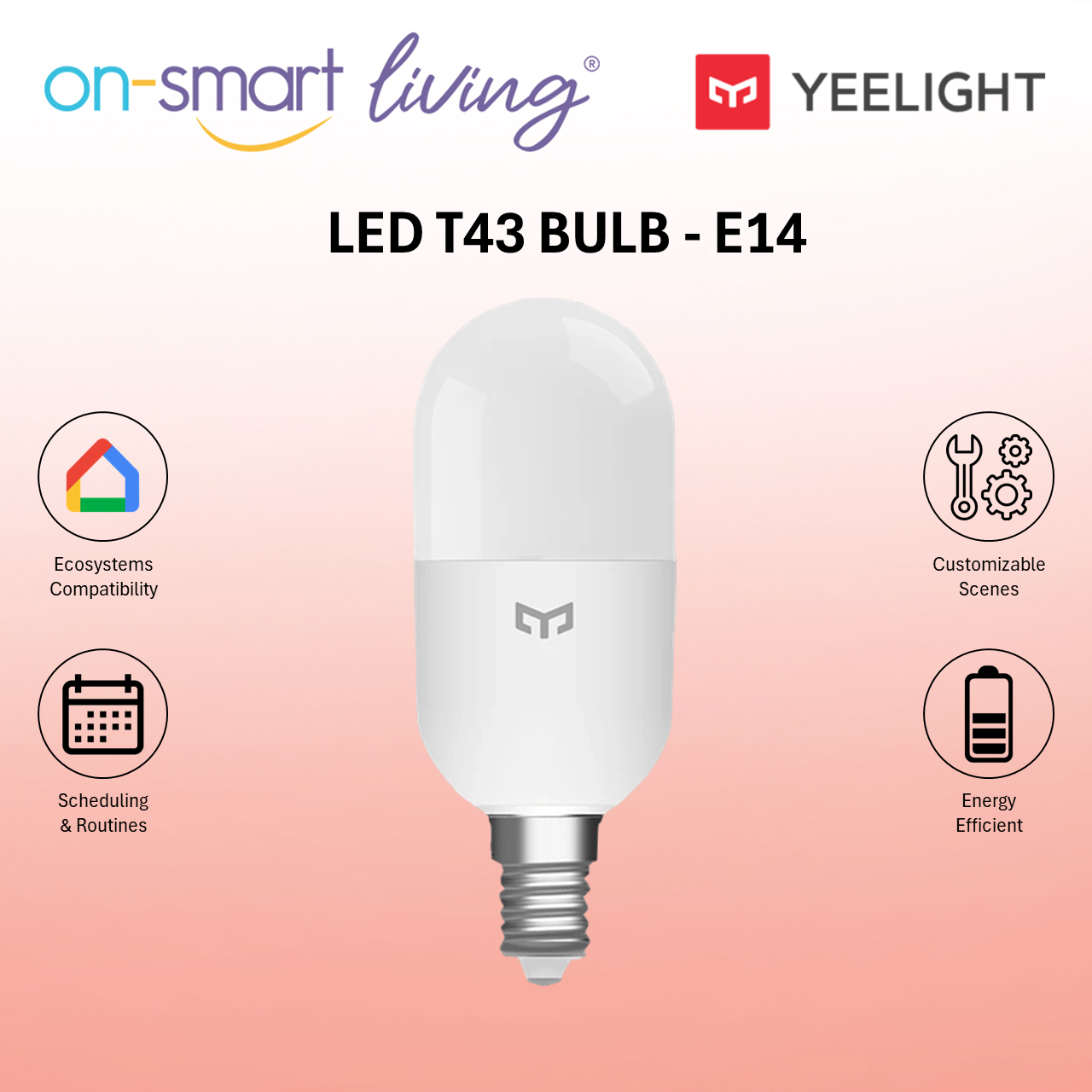 Yeelight LED T43 Bulb (Mesh) - E14, E27