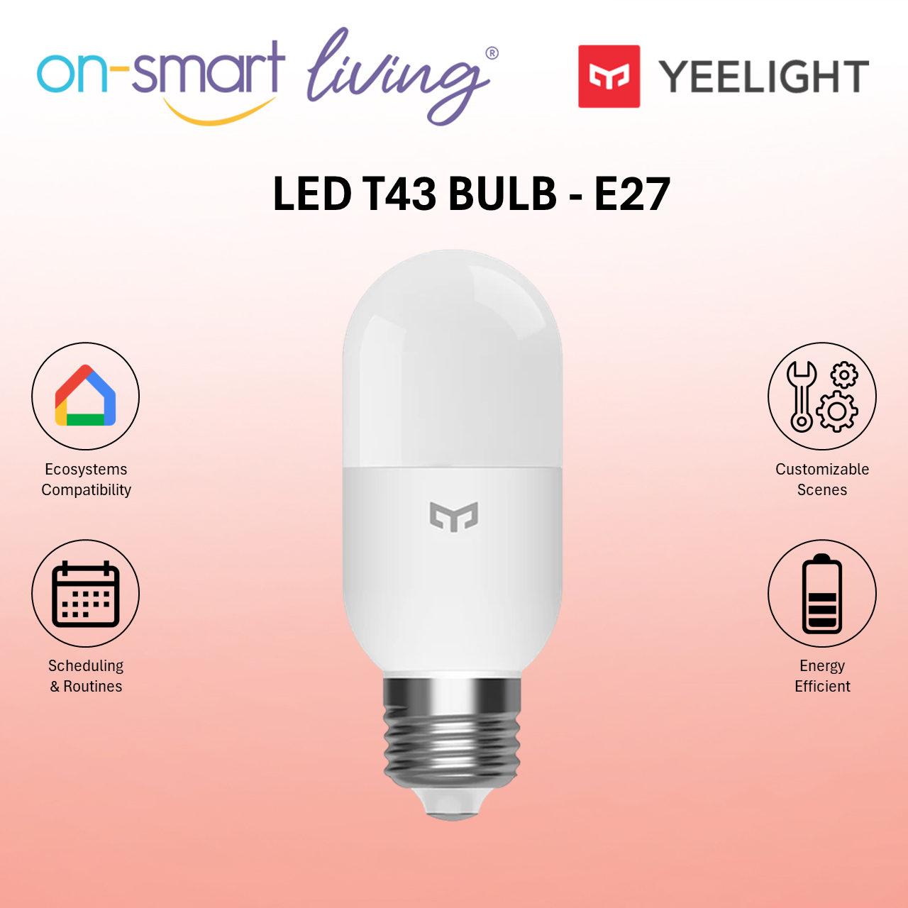 Yeelight LED T43 Bulb (Mesh) - E14, E27
