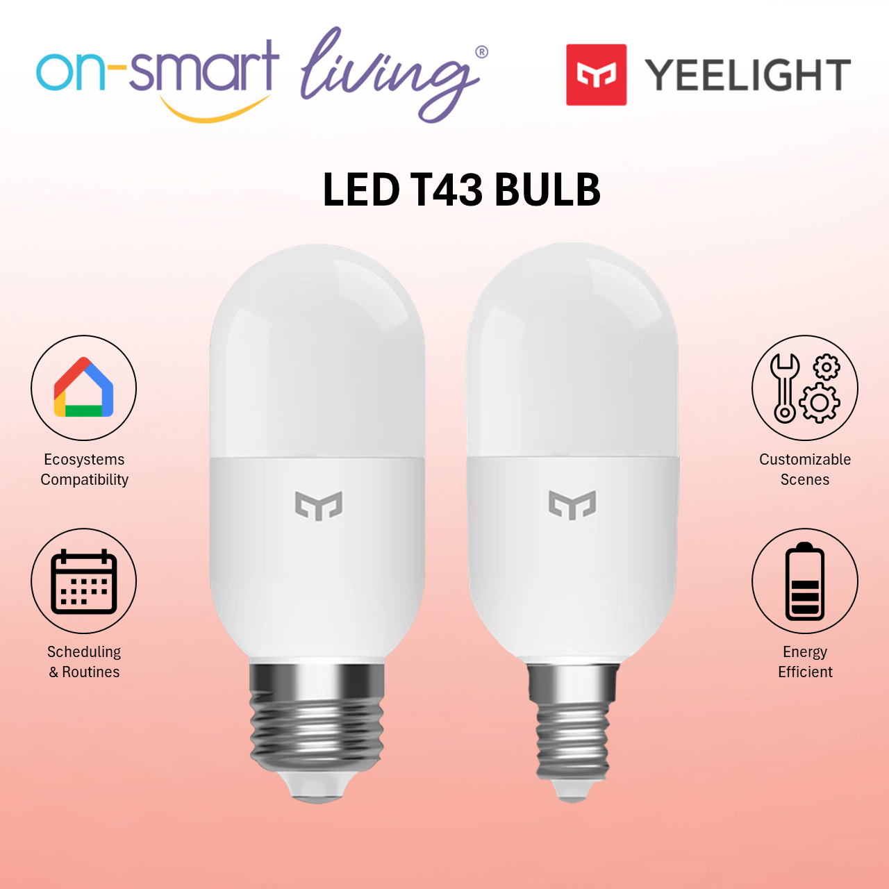 Yeelight LED T43 Bulb (Mesh) - E14, E27