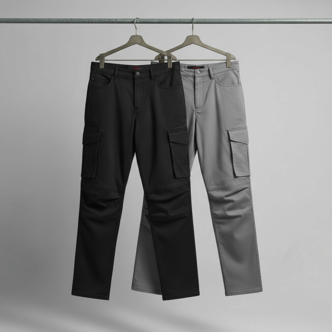 Steel Force Straight-Fit Cargo Pants Pack of 2