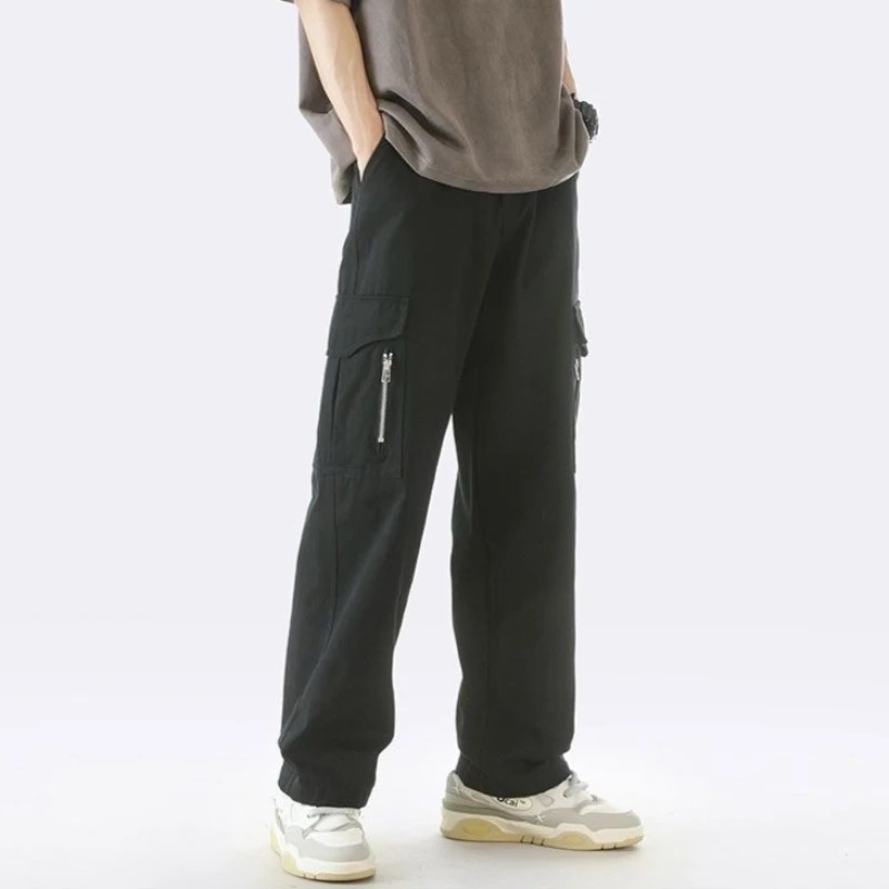 Urban Drift Wide Cargo Pants – Midnight Black & Sand Beige