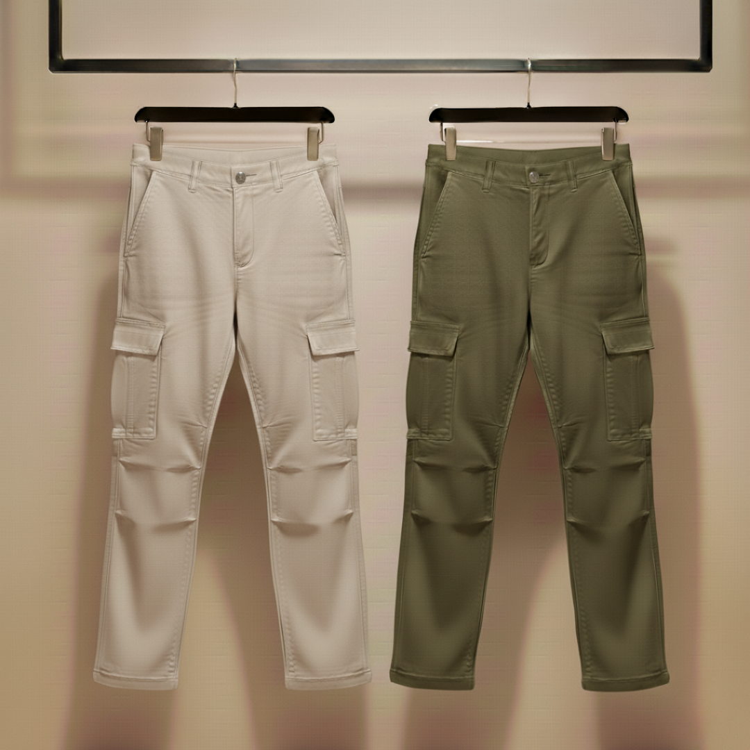 Ivory Olive Urban Cargo Pants – Pack of 2