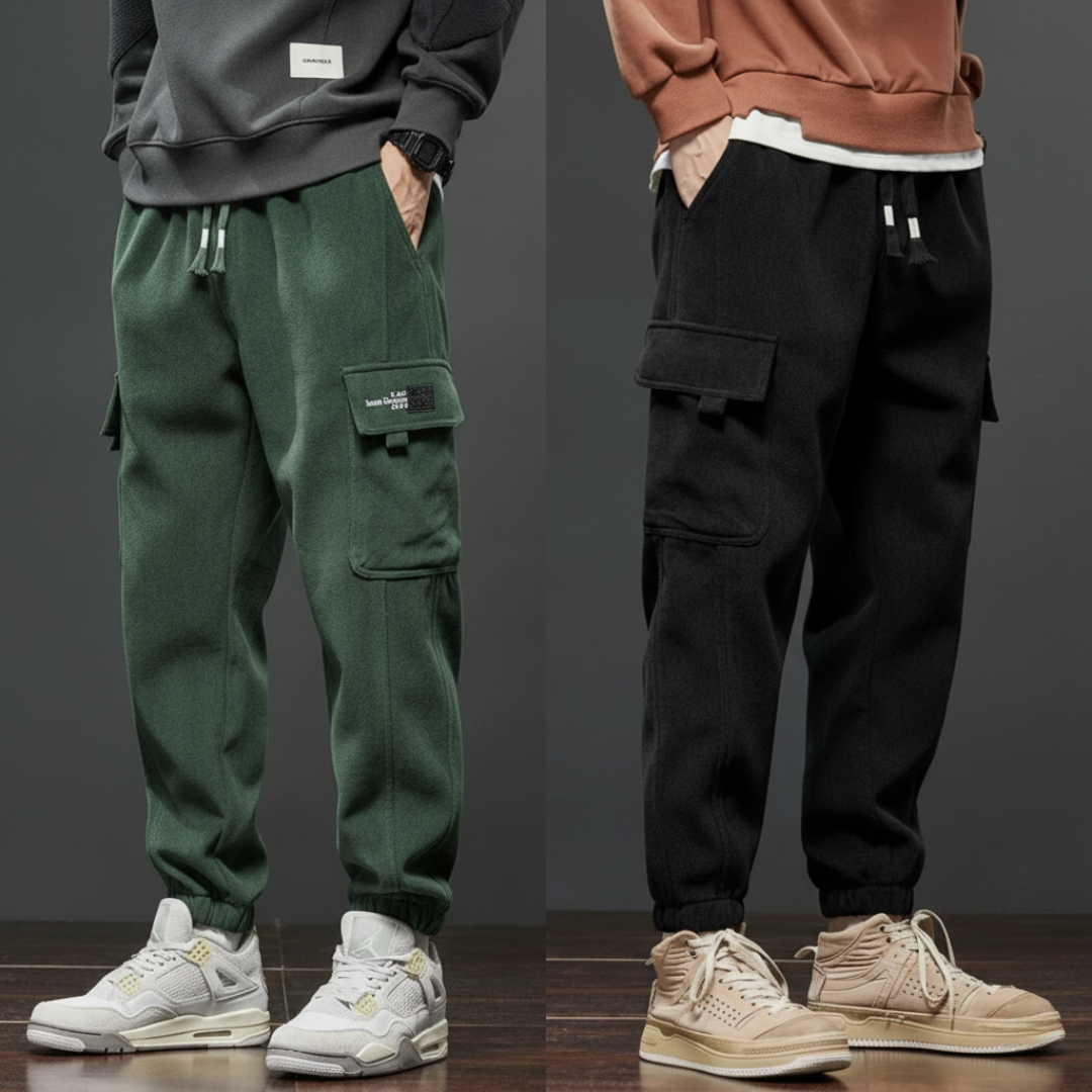 UrbanCore Elite Fleece Cargo Joggers – Winter Street Edition
