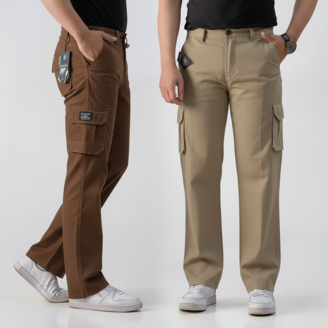 Classic Terrain Straight Fit Cargo Pants Pack of 2