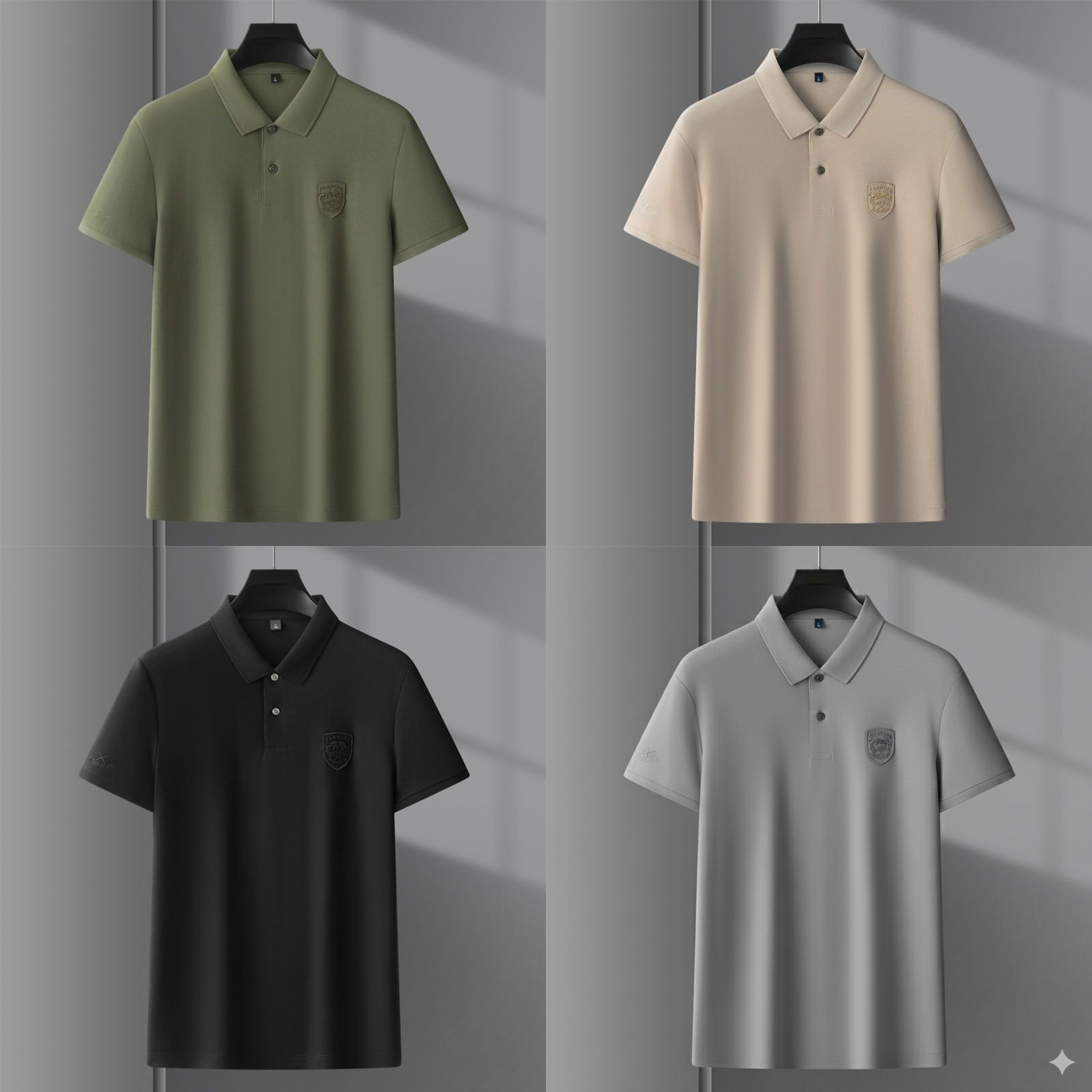 Embroidery Cotton Polo T-Shirt Men