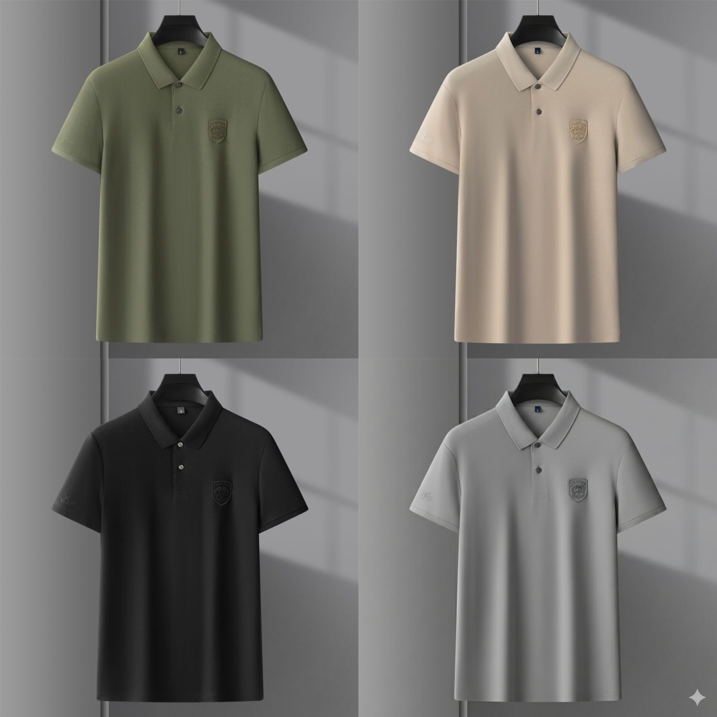 Embroidery Cotton Polo T-Shirt Men