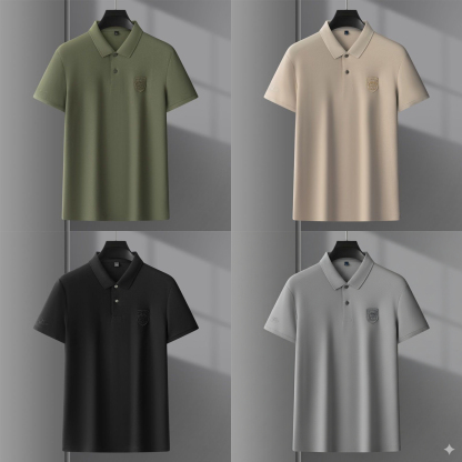 Embroidery Cotton Polo T-Shirt Men