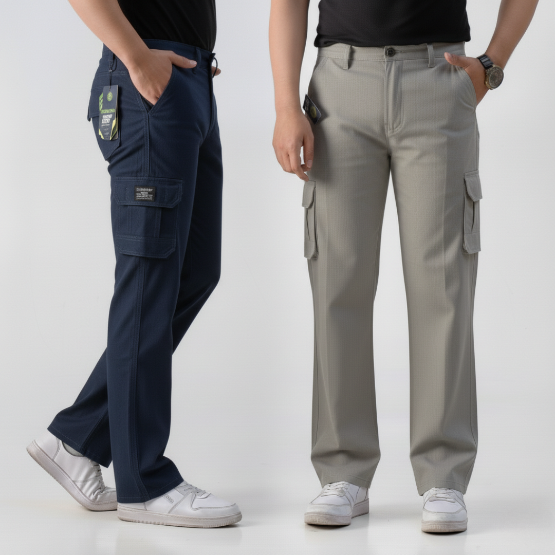 Urban Elite Straight Fit Cargo Pants Pack of 2