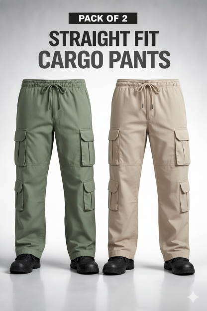 SmartWear Multi-Pocket Cargo Pants – Pack of 2