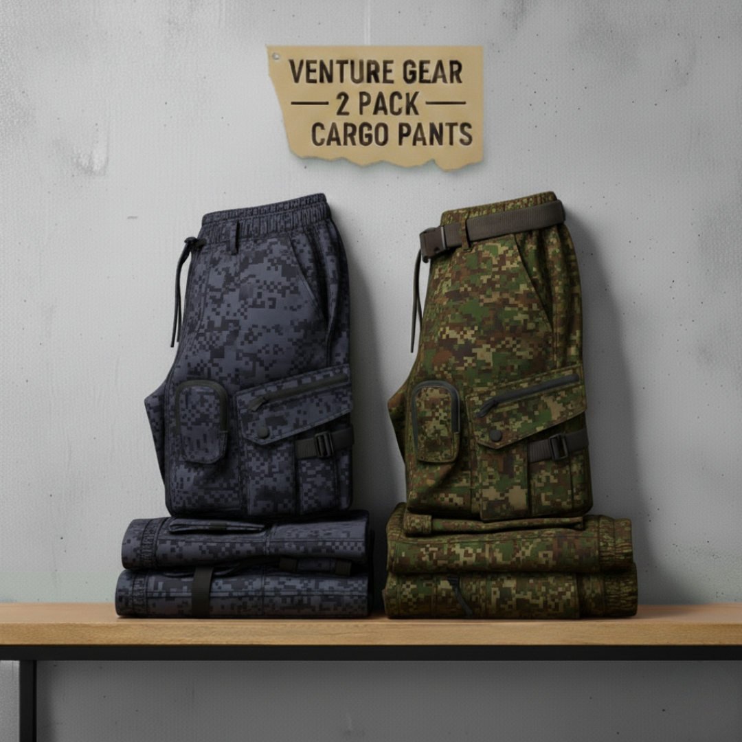 Shadow Green Military Cargo Pants Pack of 2