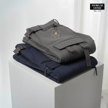 Steel Navy Premium Cargo Pants Pack of 2