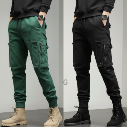 UrbanFlex Tactical Cargo Joggers – Stealth Black & Military Green Edition
