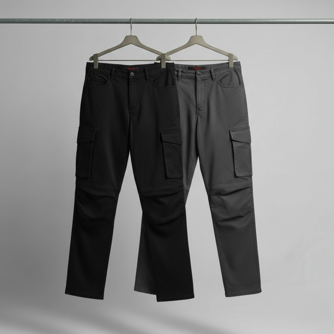Shadow Steel Straight-Fit Cargo Pants Pack of 2