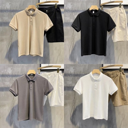 Textura Classic Polo Collection – Pack of 4 (Beige | Black | Grey | White)