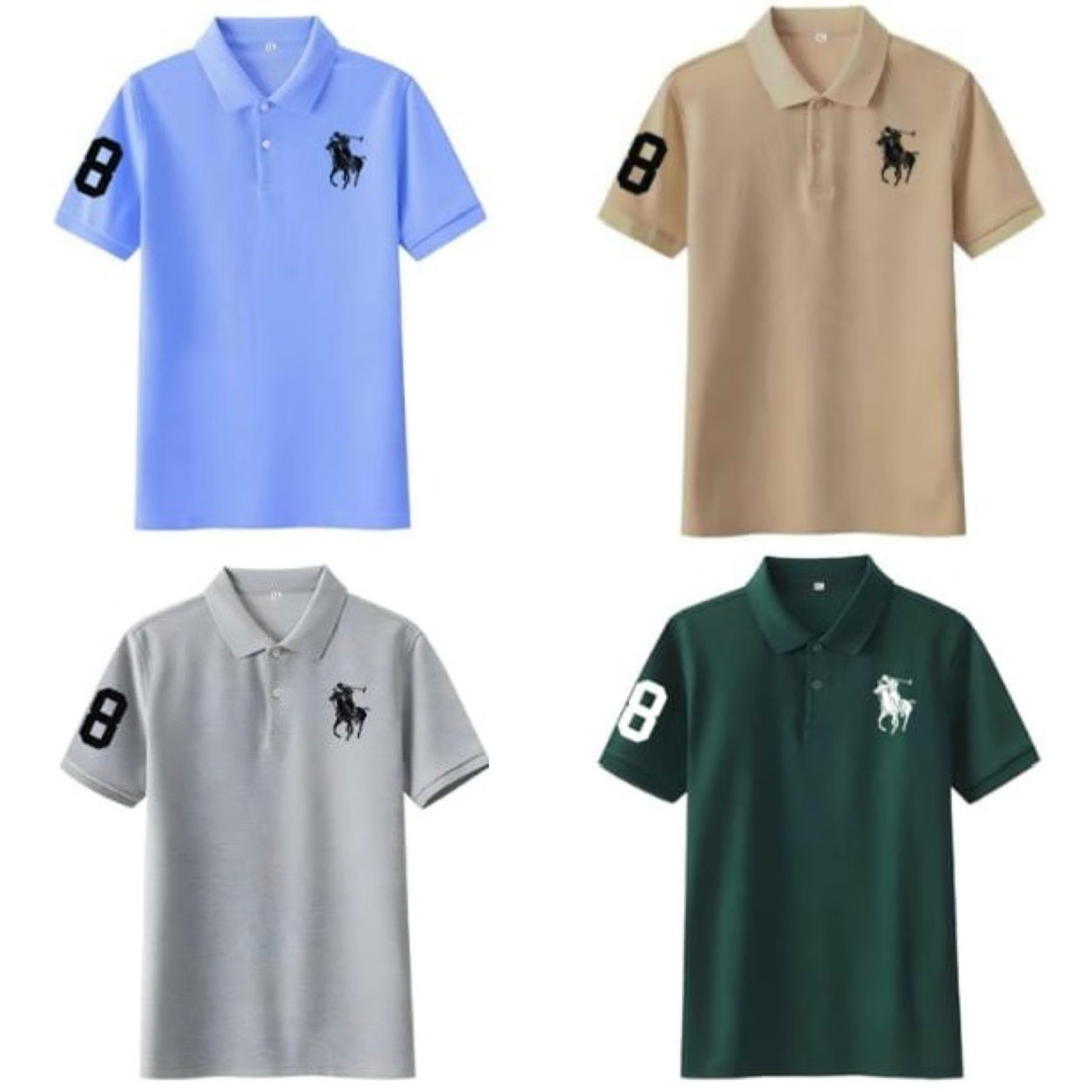 Sport Legacy Polo Collection – Pack of 4 (Green | Blue | Beige | Grey)