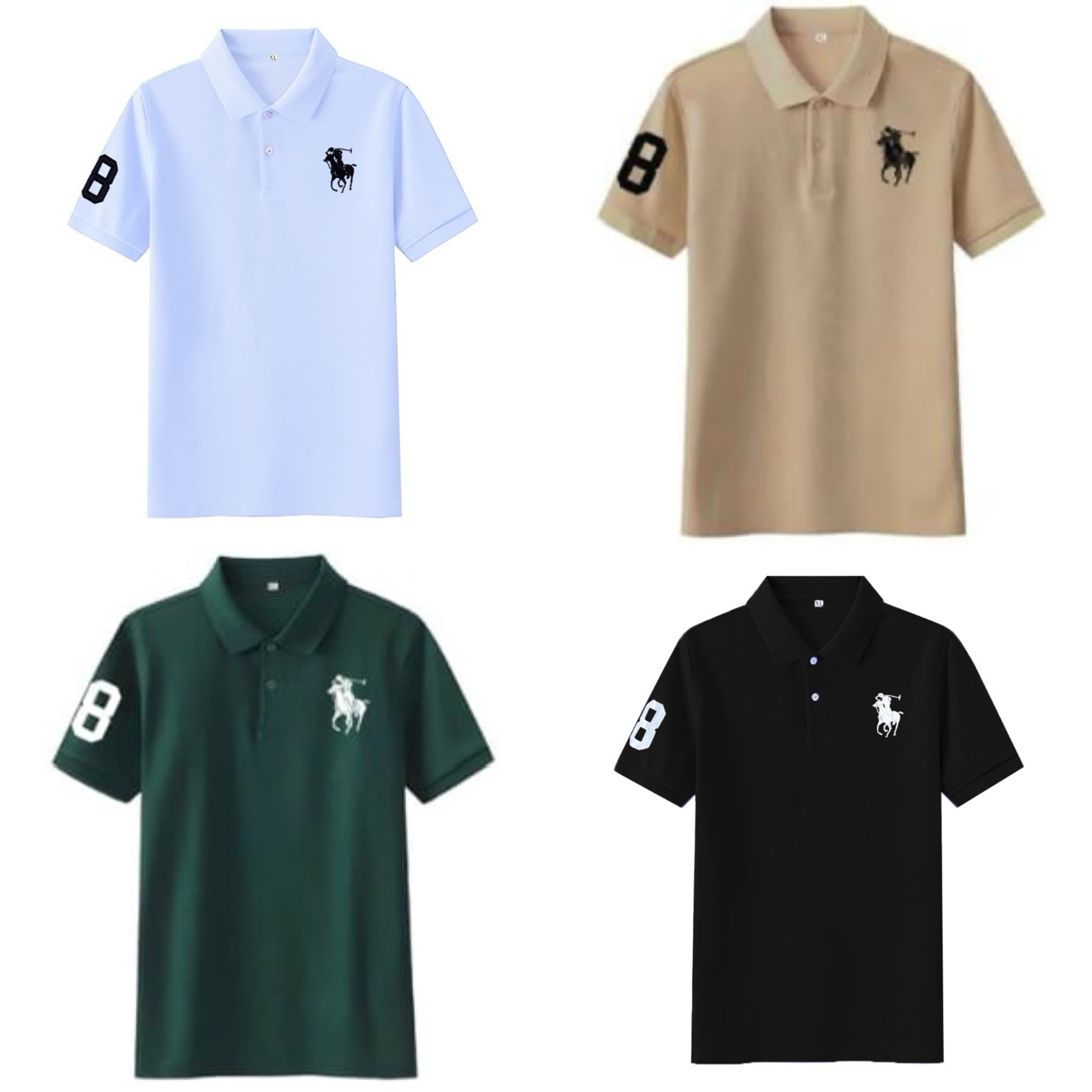 Heritage Sport Polo Collection – Pack of 4 (Black | Green | Beige | Sky Blue)