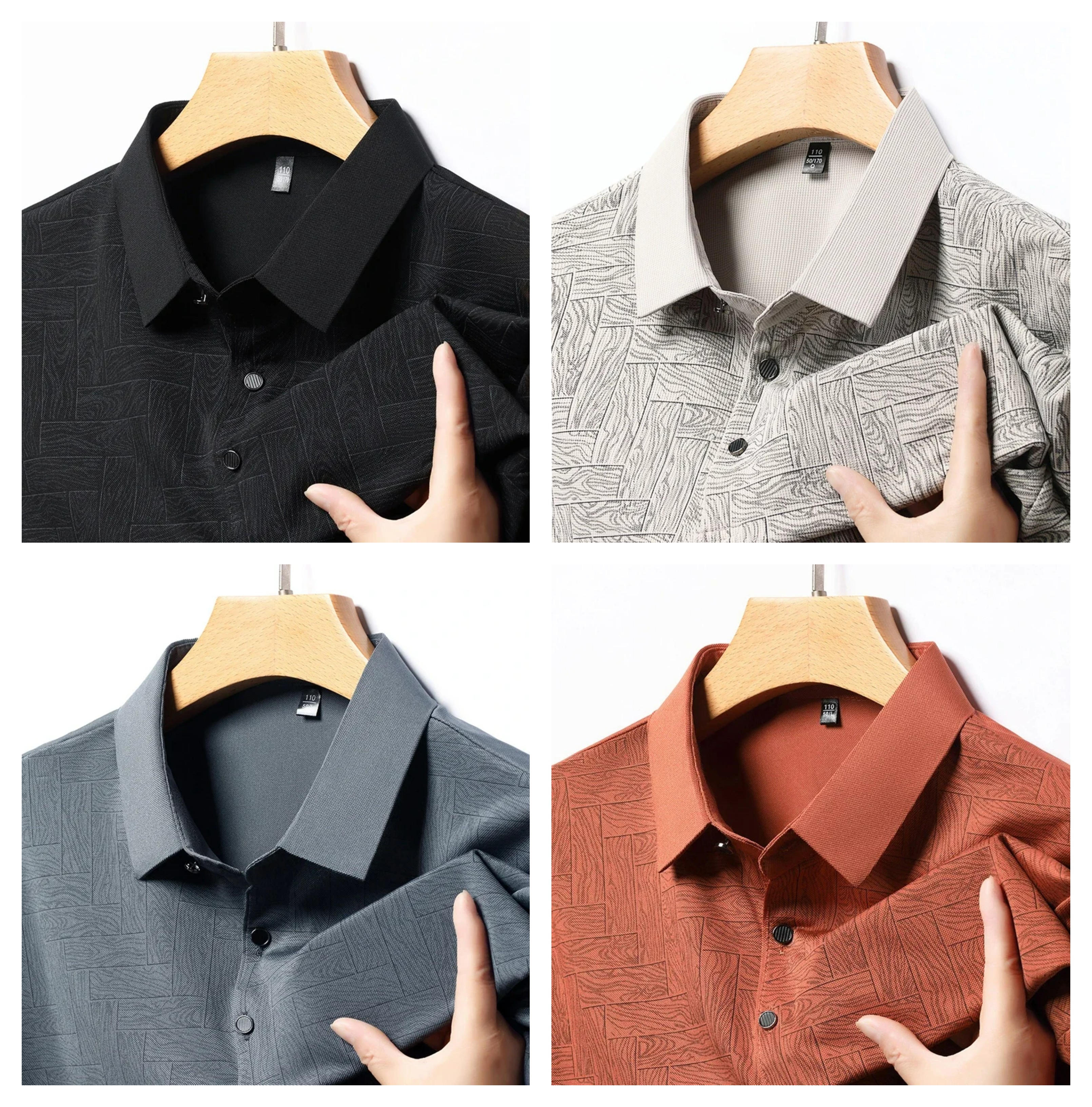 Casual Short Sleeved Shirt Solid Color Polo TShirt (Pack of 4)