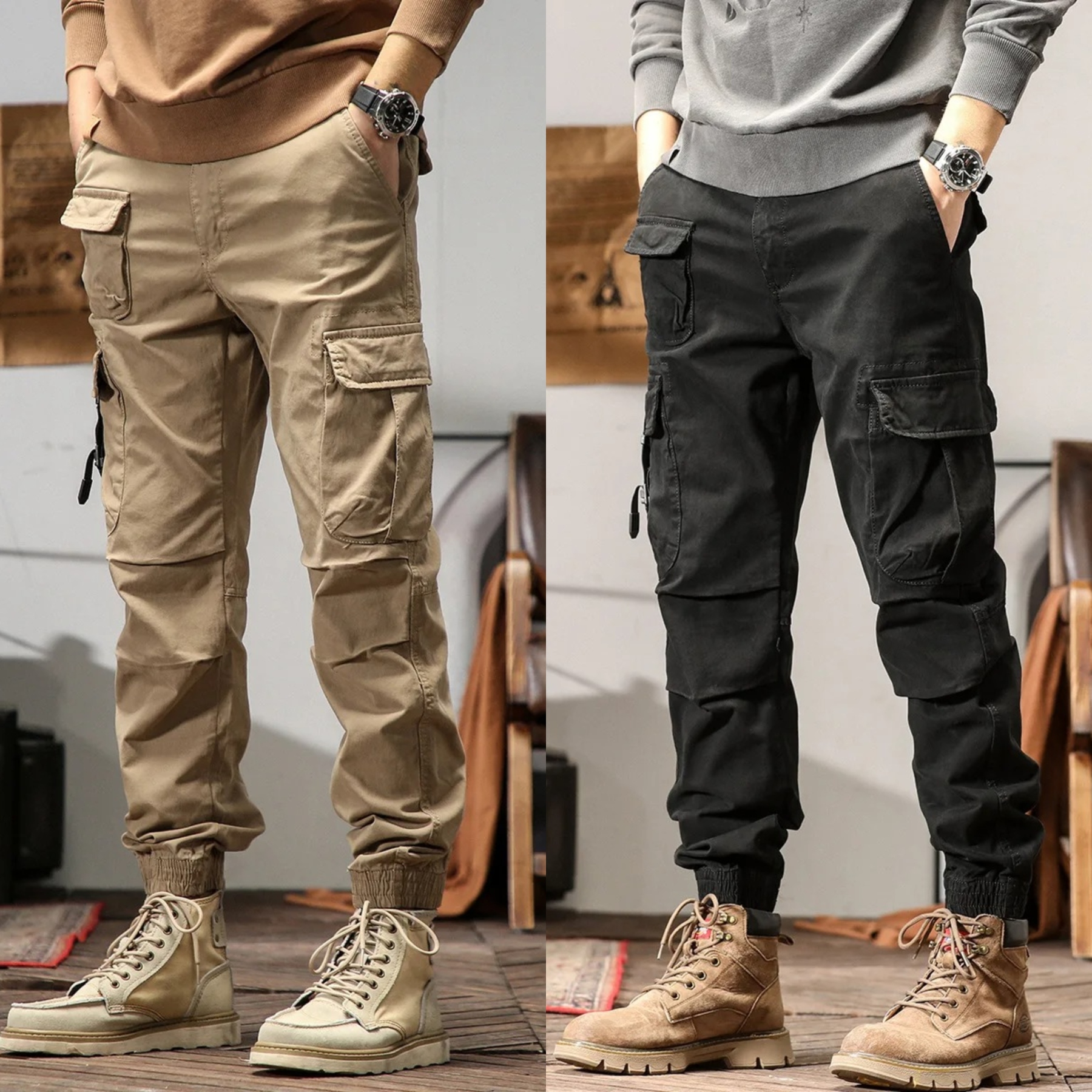 UrbanRanger Slim Cargo Joggers – Pack of 2