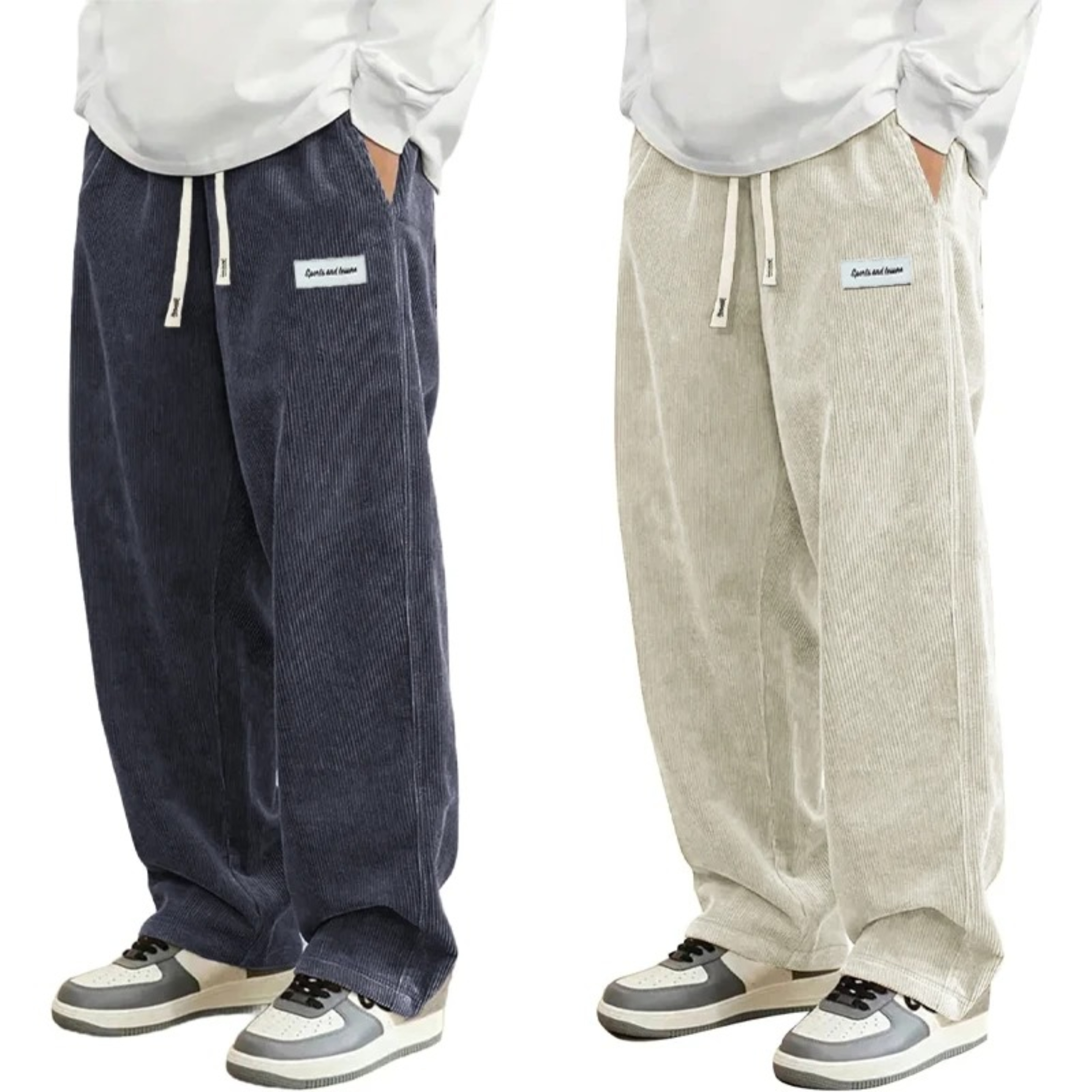 Velvex Corduroy Relaxed Fit Lounge Pants Pack of 2