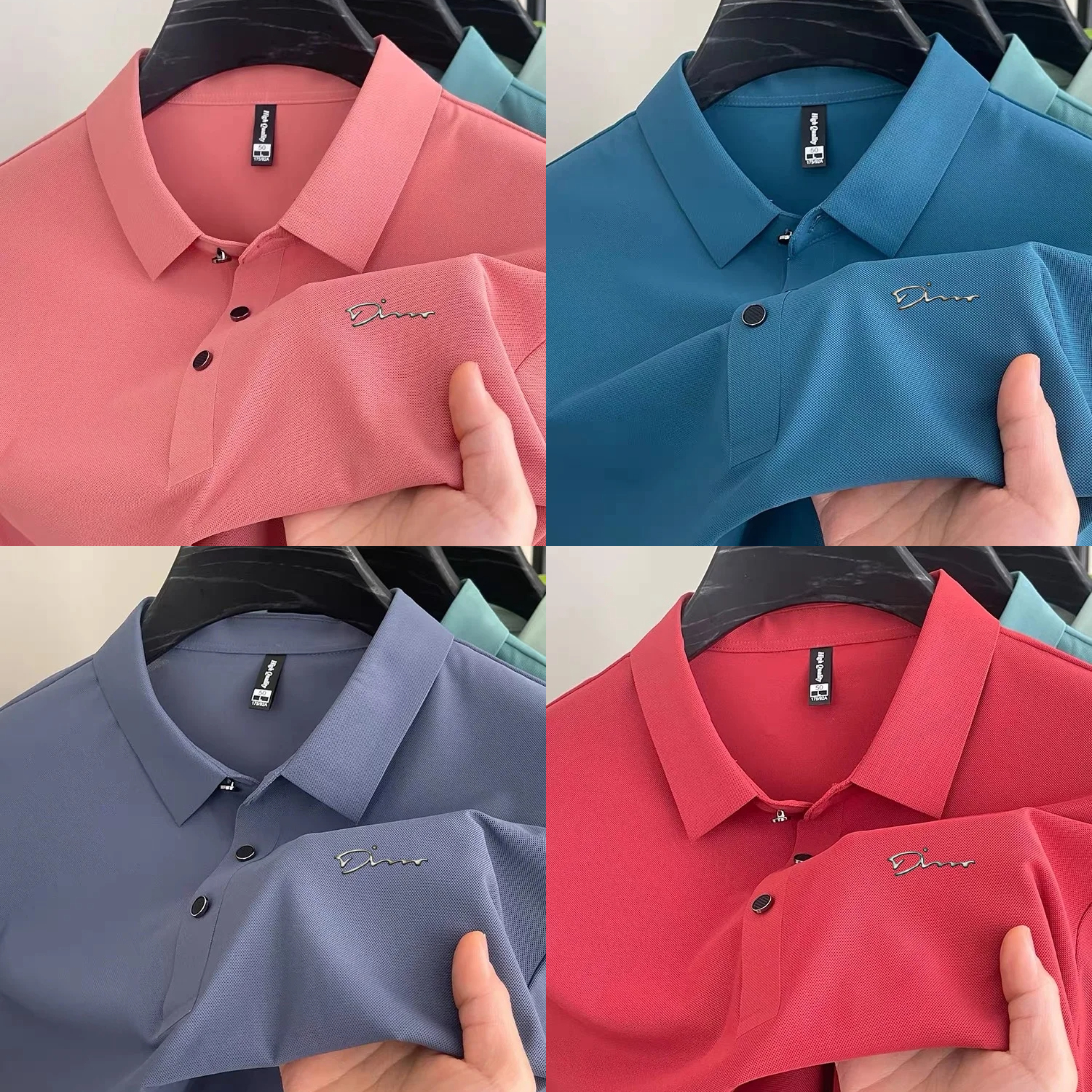 Classic stripe short sleeve men's polo T- shirt