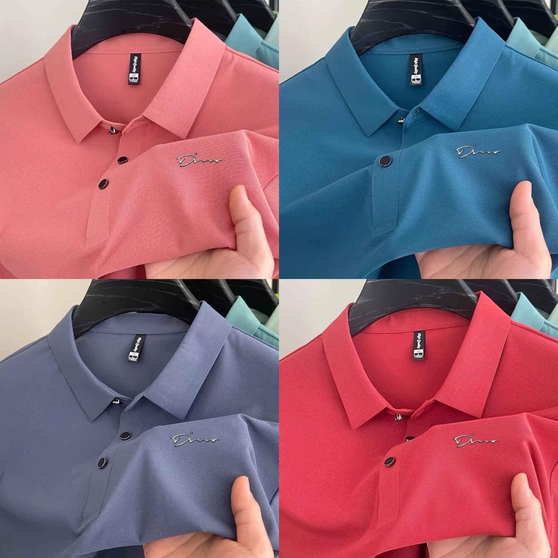 Classic stripe short sleeve men's polo T- shirt