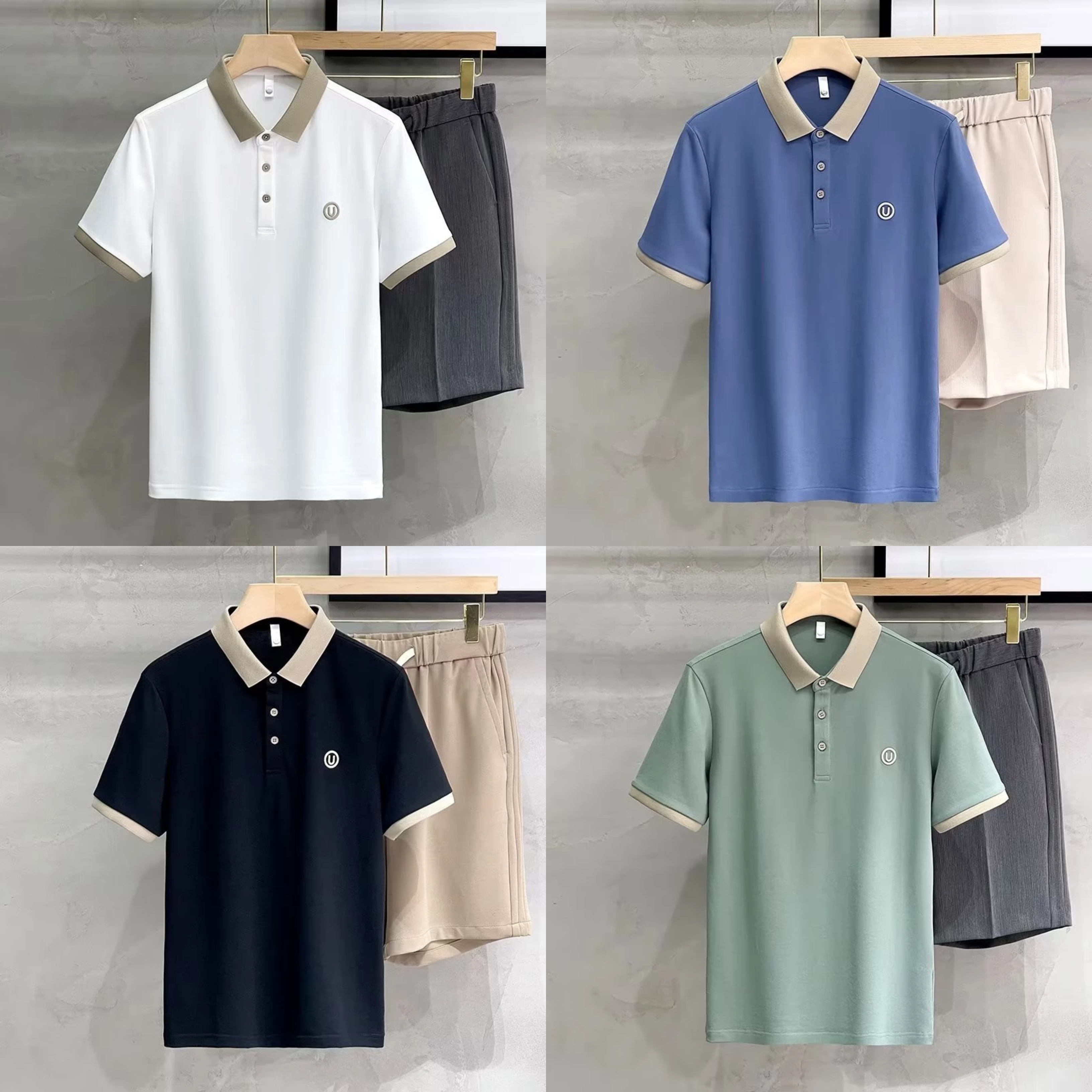 LUXE CASUAL CONTRAST POLO SET (Pack of 4)