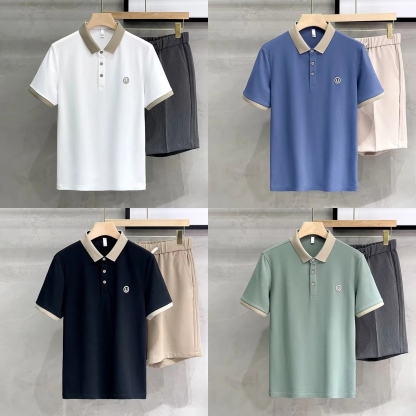 LUXE CASUAL CONTRAST POLO SET (Pack of 4)