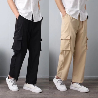 Men’s Wide-Fit Cargo Pants – Pack of 2