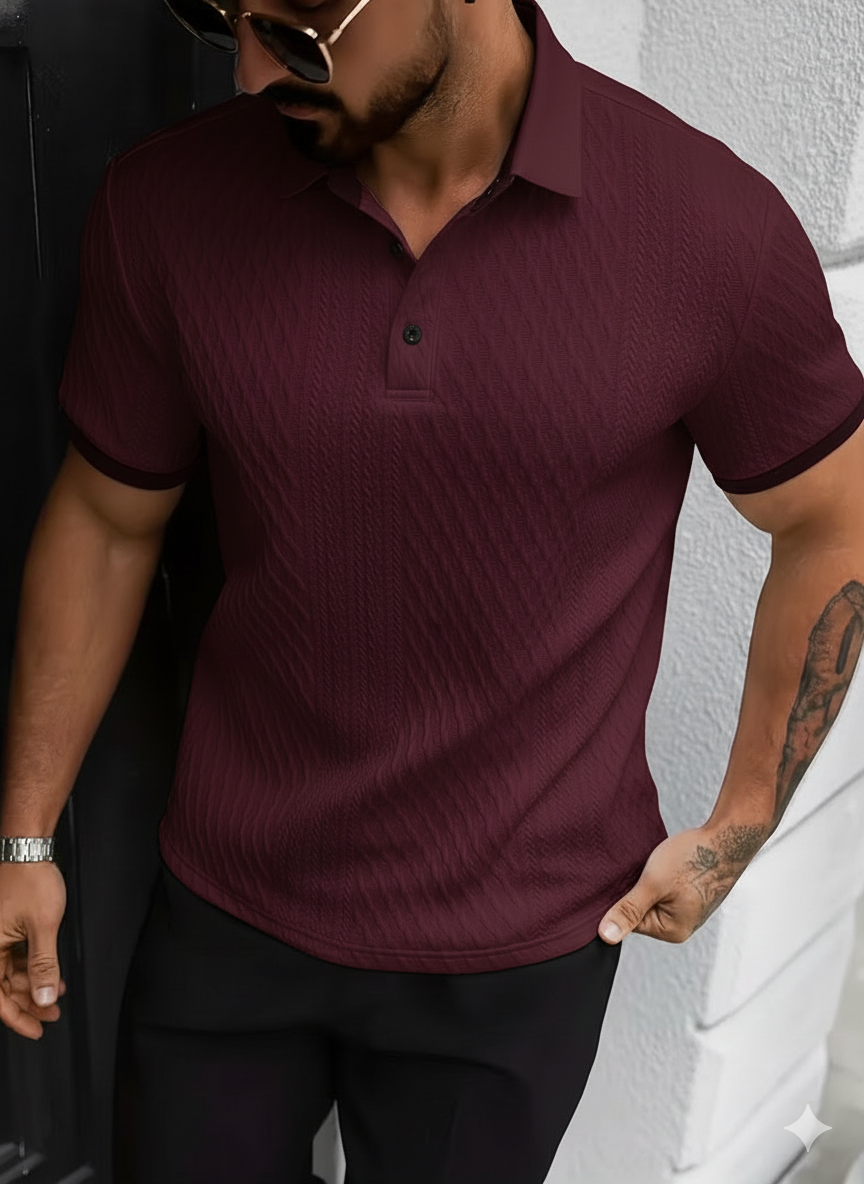 ROYAL TEXTURE KNIT POLO SET (Pack of 4)