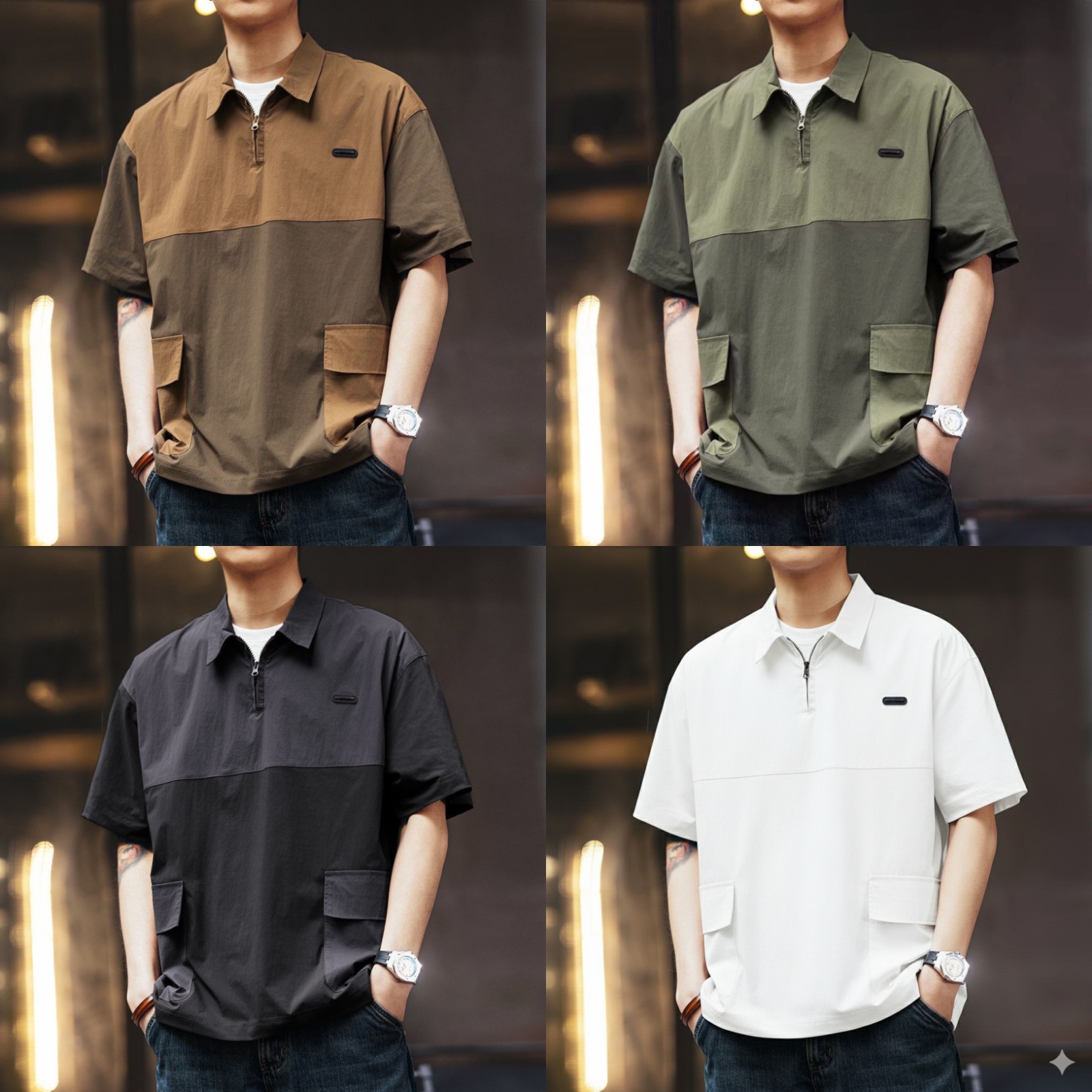 Outdoor Tactical Zip Polo Combo – Pack of 4