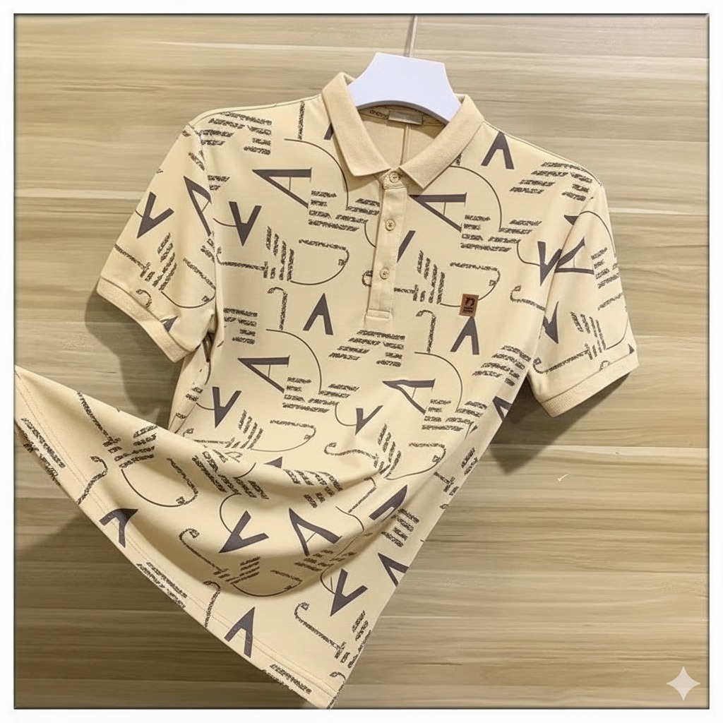 Urban Typography Print Polo Combo – Pack of 4