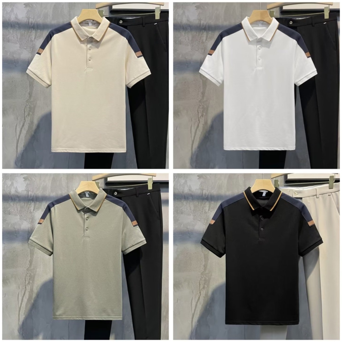 Elite Contrast Panel Polo Combo – Pack of 4