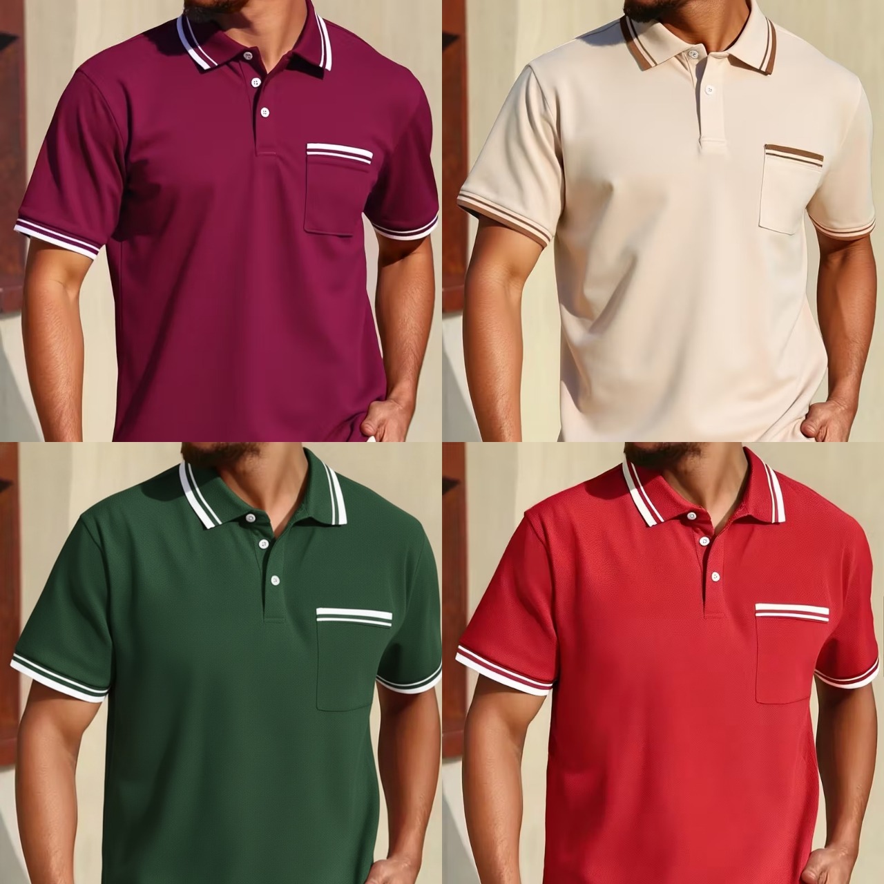 Regalia Pocket Trim Polo Collection (Pack of 4)