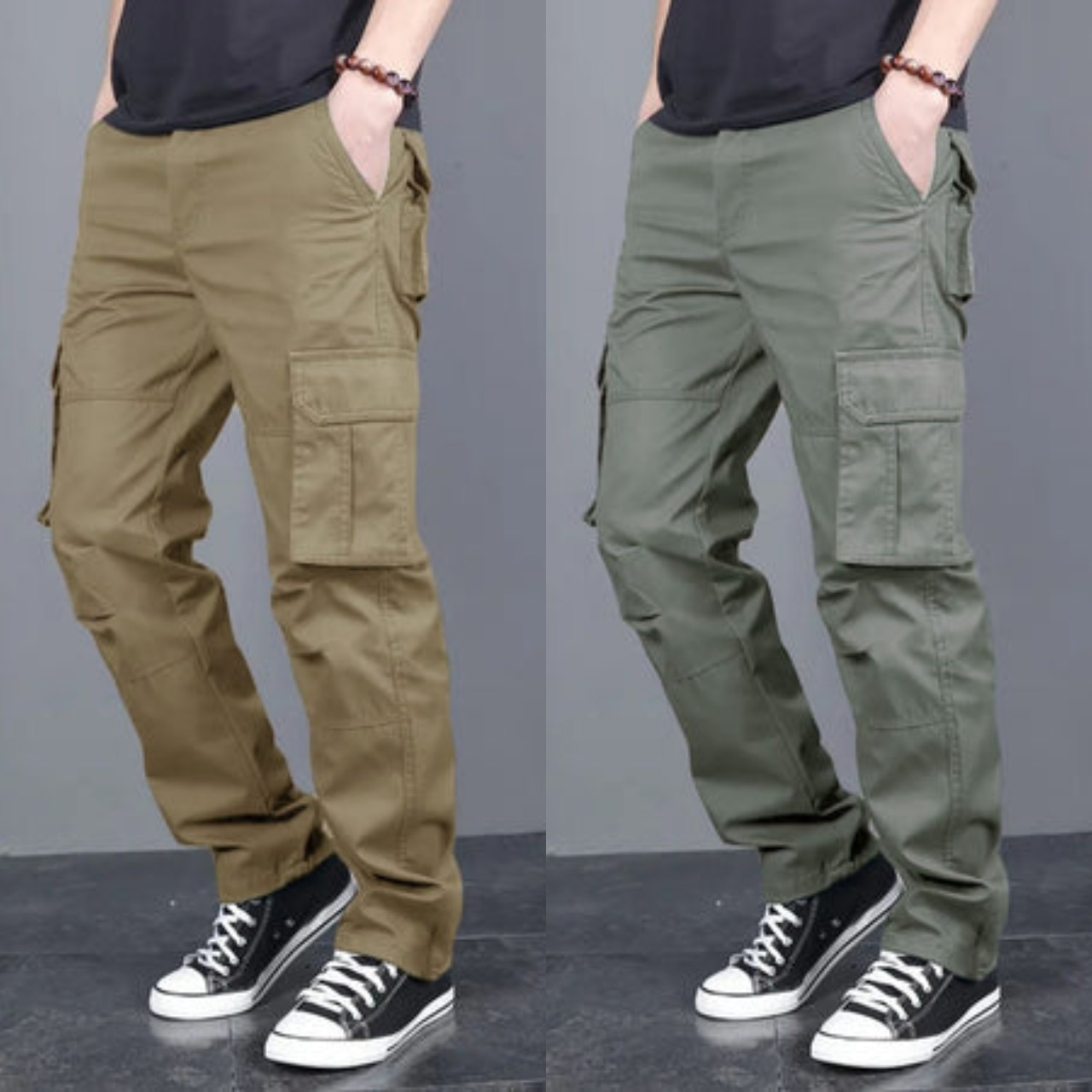 TerraFlex Utility Cargo Pants – Khaki & Sage Edition