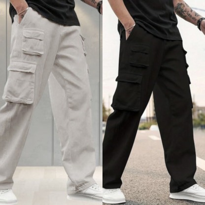 ArcticShadow Utility Cargo Pants – White & Black Edition