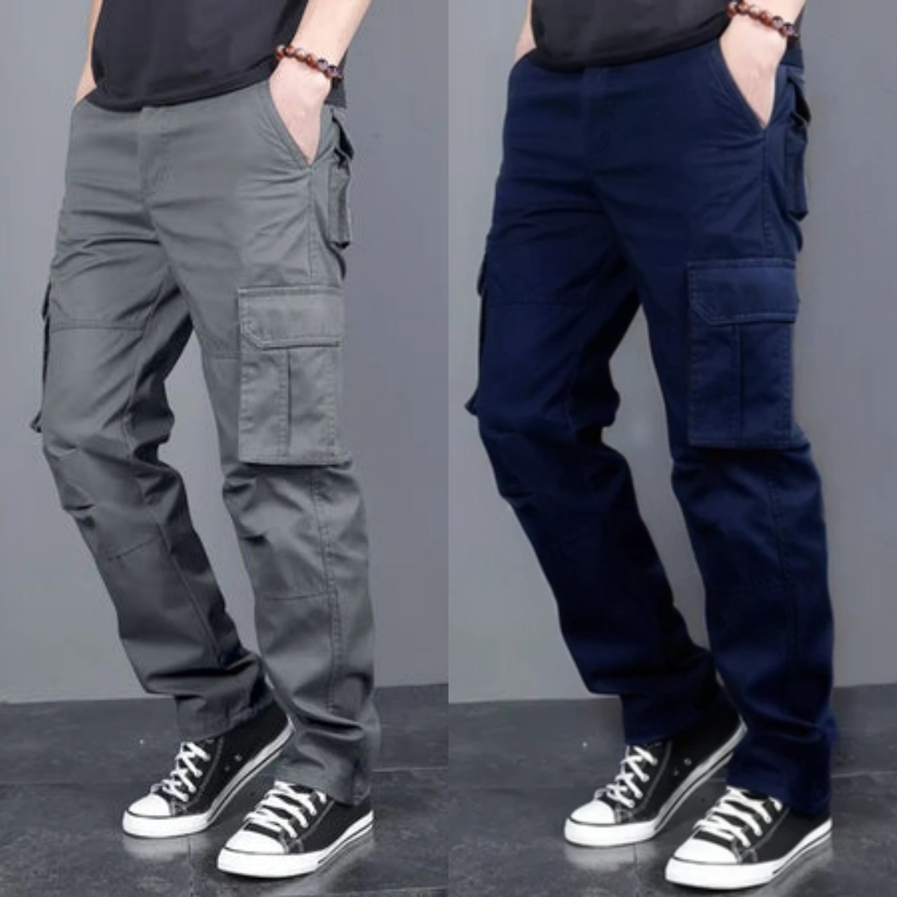 IronWave Utility Cargo Pants – Graphite & Midnight Blue Edition